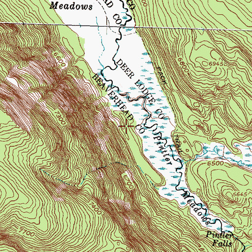 Topographic Map of Pintler Meadows, MT