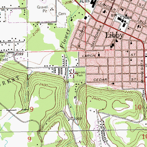 Topographic Map of Pioneer Park, MT