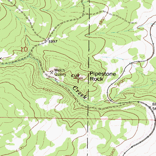 Topographic Map of Pipestone Rock, MT
