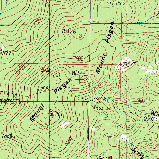 Topographic Map of Mount Pisgah, MT