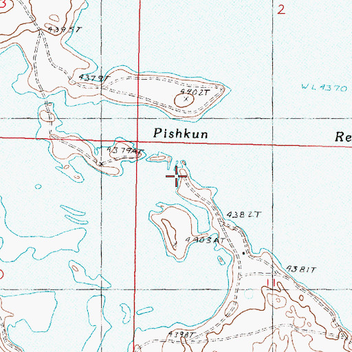 Topographic Map of Pishkun National Wildlife Refuge, MT