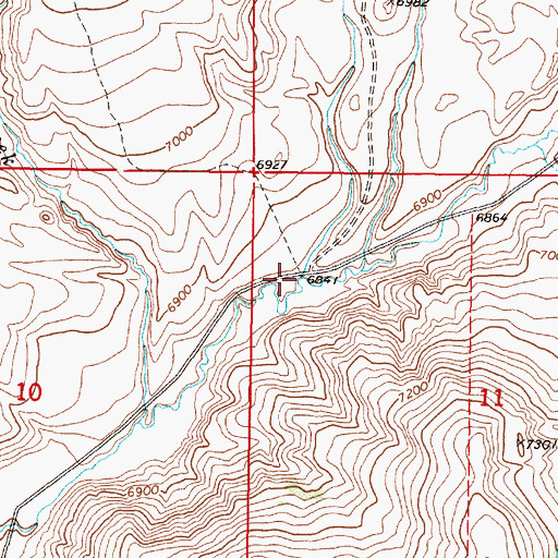 Topographic Map of Piute Creek, MT