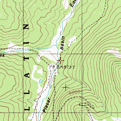 Topographic Map of Placer Basin, MT