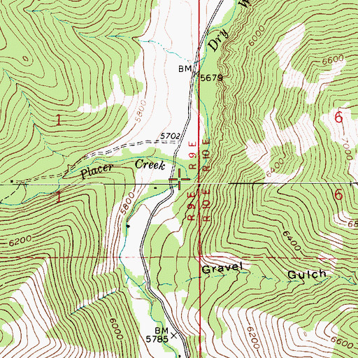 Topographic Map of Placer Creek, MT