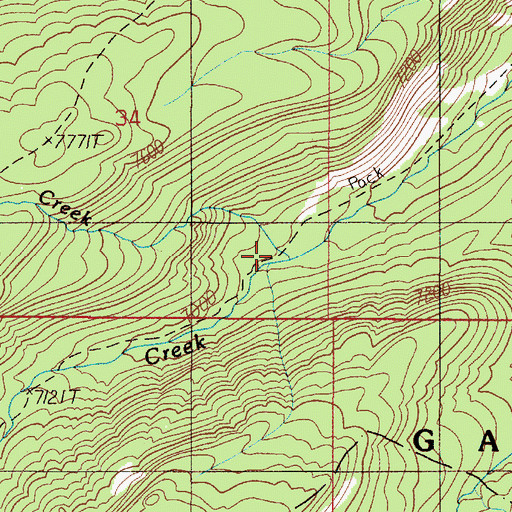 Topographic Map of Placer Creek, MT