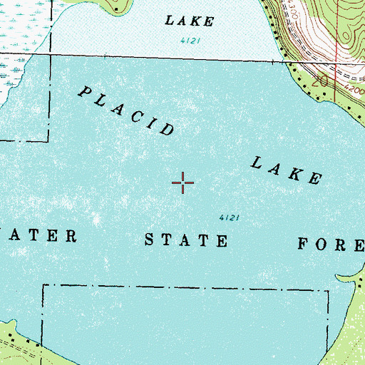 Topographic Map of Placid Lake, MT