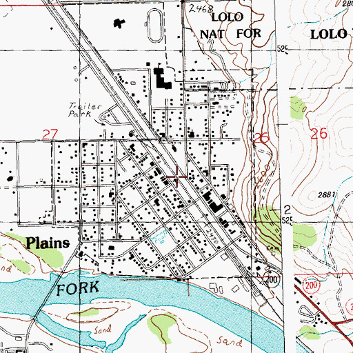 Topographic Map of Plains, MT