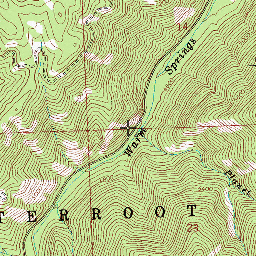 Topographic Map of Planet Creek, MT