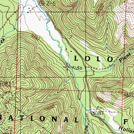 Topographic Map of Plant Creek, MT