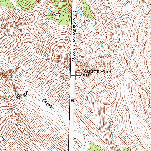 Topographic Map of Mount Poia, MT