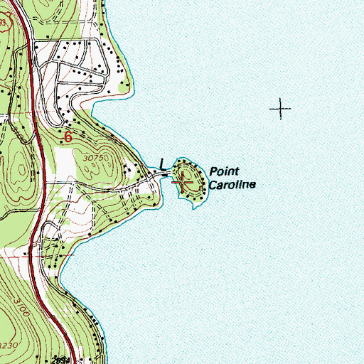 Topographic Map of Point Caroline, MT