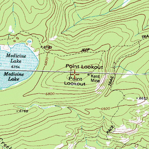 Topographic Map of Point Lookout, MT