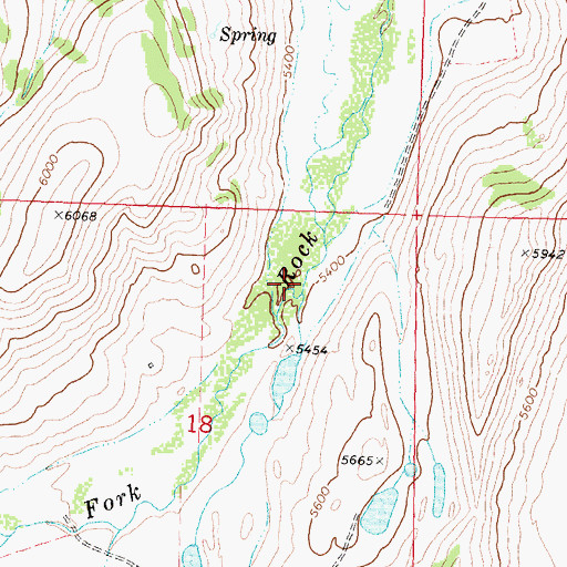 Topographic Map of Poison Creek, MT