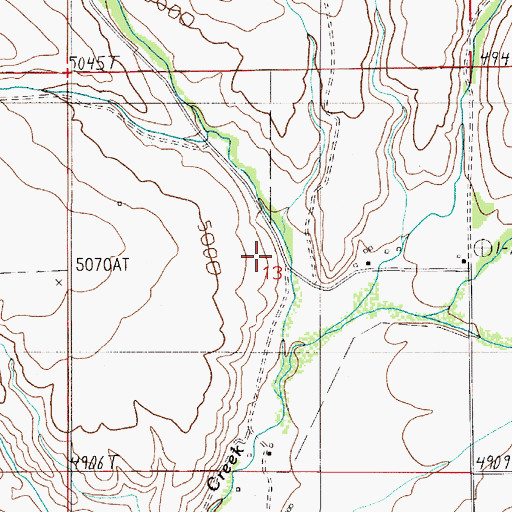 Topographic Map of Poison Hollow, MT
