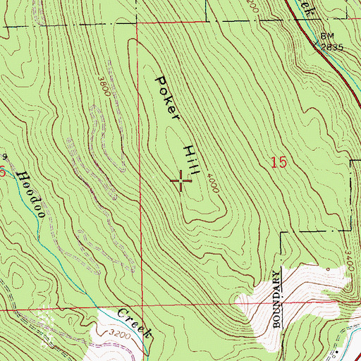 Topographic Map of Poker Hill, MT