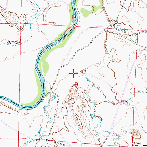 Topographic Map of Poker Teechee Creek, MT