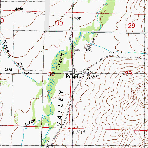 Topographic Map of Polaris, MT