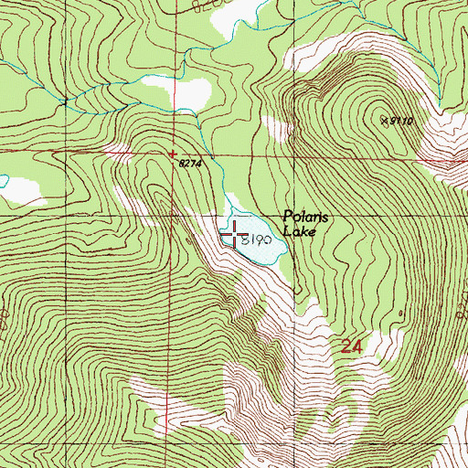 Topographic Map of Polaris Lake, MT