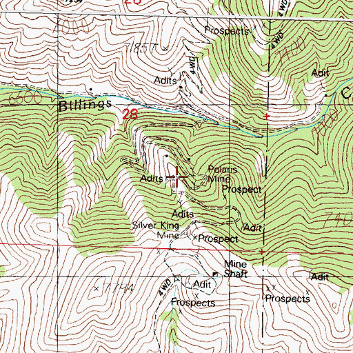 Topographic Map of Polaris Mine, MT