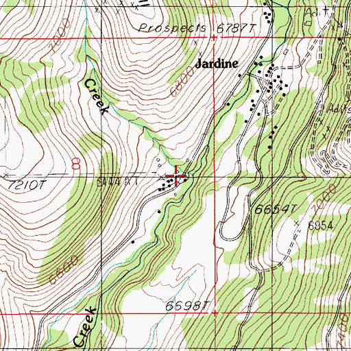 Topographic Map of Pole Creek, MT