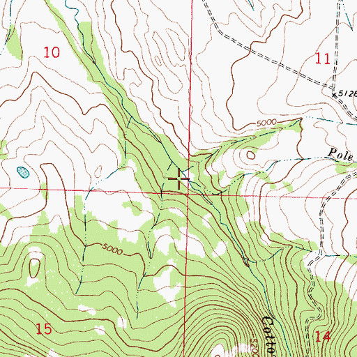 Topographic Map of Pole Creek, MT
