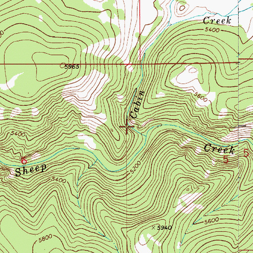 Topographic Map of Pole Creek, MT