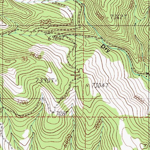 Topographic Map of Pole Gulch Trail, MT