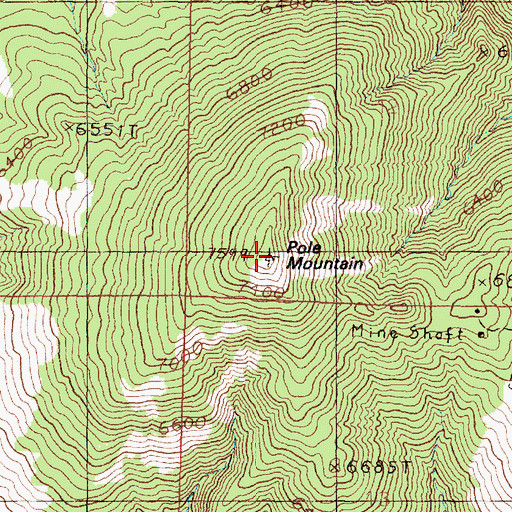 Topographic Map of Pole Mountain, MT