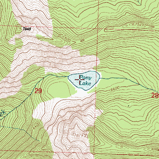 Topographic Map of Pony Lake, MT