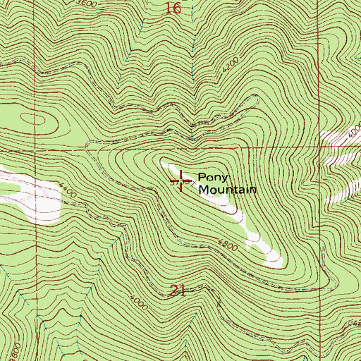Topographic Map of Pony Mountain, MT