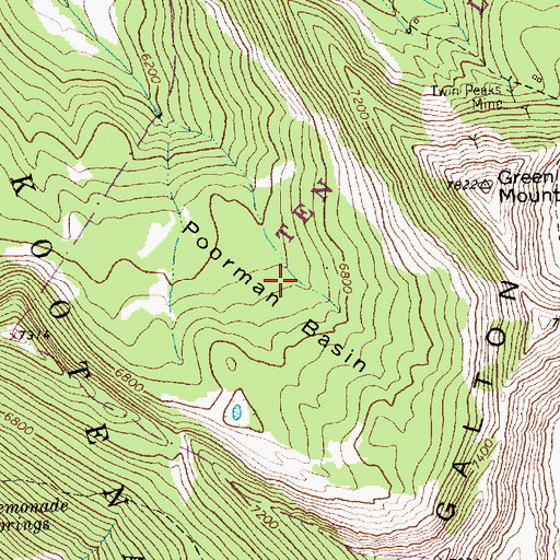 Topographic Map of Poorman Basin, MT