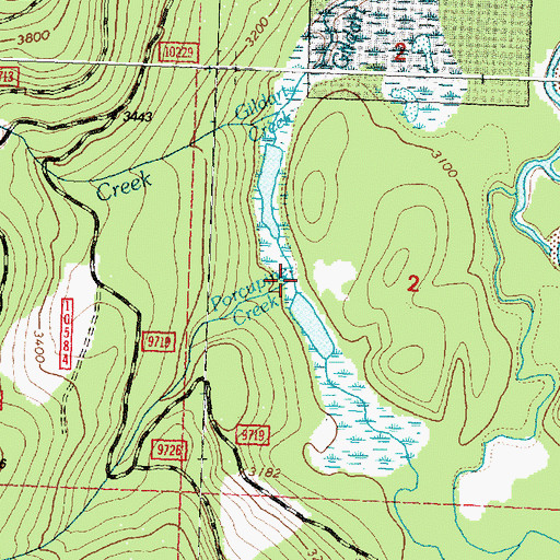 Topographic Map of Porcupine Creek, MT