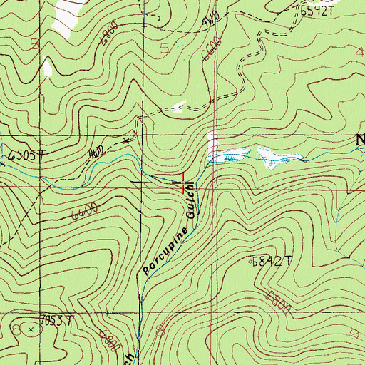 Topographic Map of Porcupine Gulch, MT