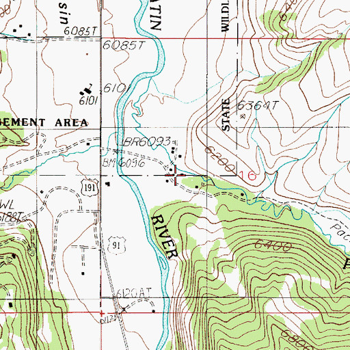 Topographic Map of Porcupine Ranch, MT
