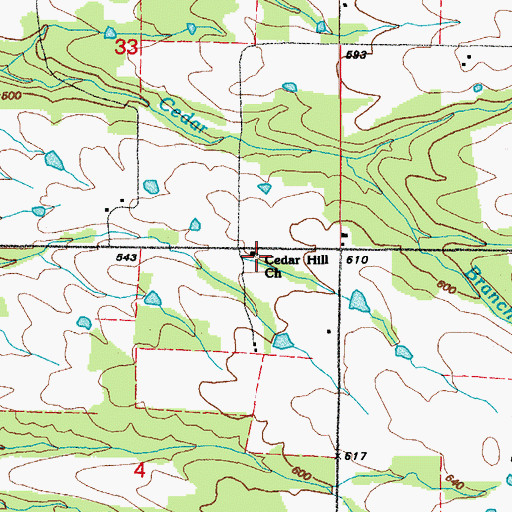 Topographic Map of Brewers School (historical), AR