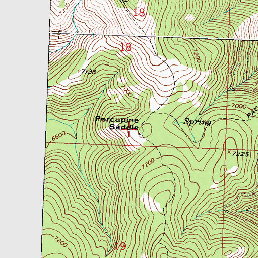 Topographic Map of Porcupine Saddle, MT