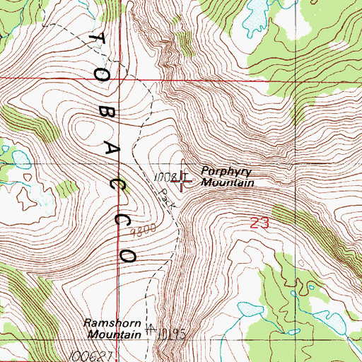 Topographic Map of Porphyry Mountain, MT