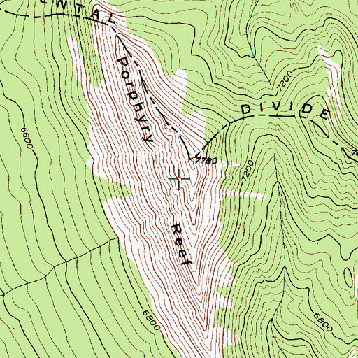 Topographic Map of Porphyry Reef, MT