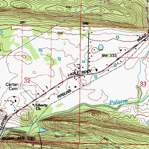 Topographic Map of Browns School (historical), AR