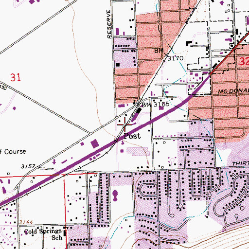 Topographic Map of Post, MT