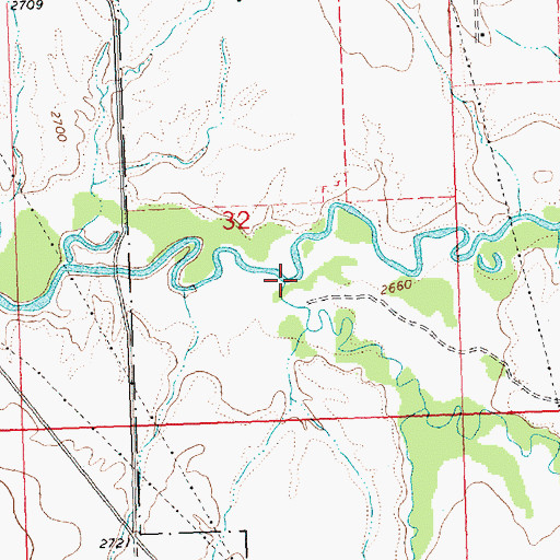Topographic Map of Post Creek, MT