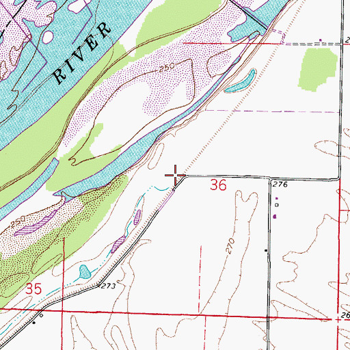 Topographic Map of Dew Drop School (historical), AR