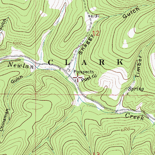 Topographic Map of Post Gulch, MT
