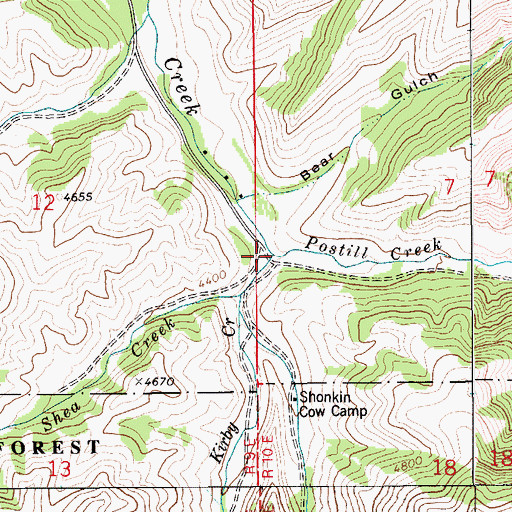 Topographic Map of Postill Creek, MT