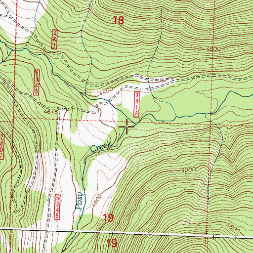 Topographic Map of Posy Creek, MT