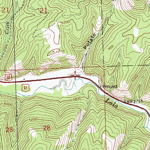 Topographic Map of Potato Gulch, MT