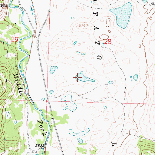 Topographic Map of Potato Lakes, MT