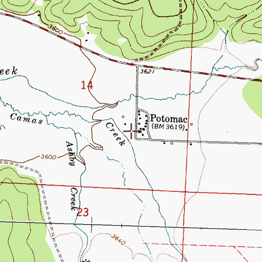 Topographic Map of Potomac, MT