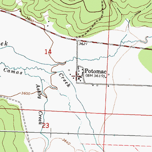 Topographic Map of Potomac Post Office (historical), MT