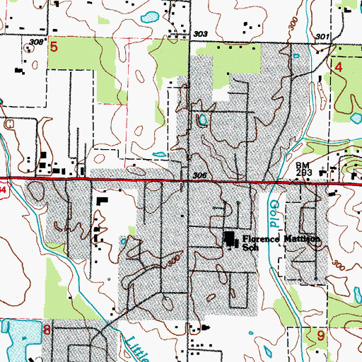 Topographic Map of Germantown School (historical), AR
